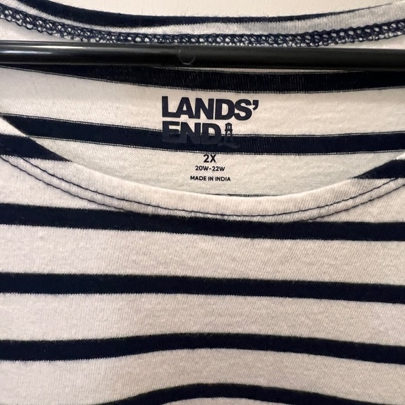 2X lands end long women’s dress, black and white stripes - Picture 2 of 4